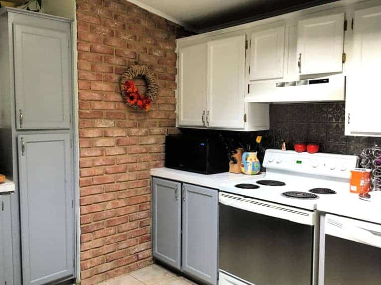paper wreath in farmhouse kitchen