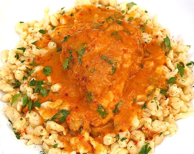 Hungarian Chicken Paprikash With Dumplings Authentic Hungarian Chicken Paprikash