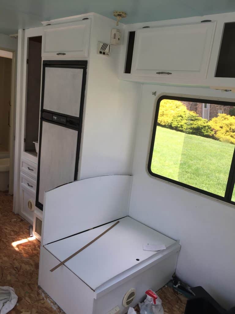 rv booth seat primed inside