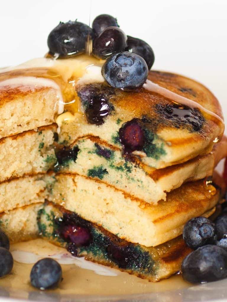 blueberry pancakes; buttermilk pancakes