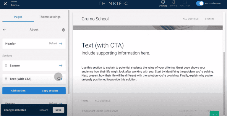 Thinkific-review-tutorial-create-site-CTA