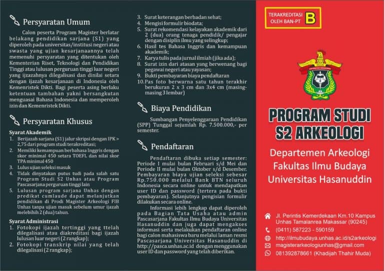 Pendaftaran Mahasiswa Prodi S2 Arkeologi Tahun Ajaran 2020 2021 Batch 2 Departemen Arkeologi Fib Uh