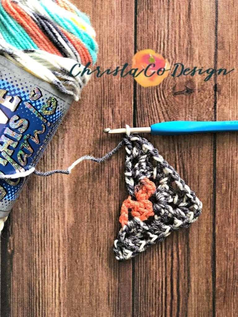 picture of crochet triangle scarf row 3