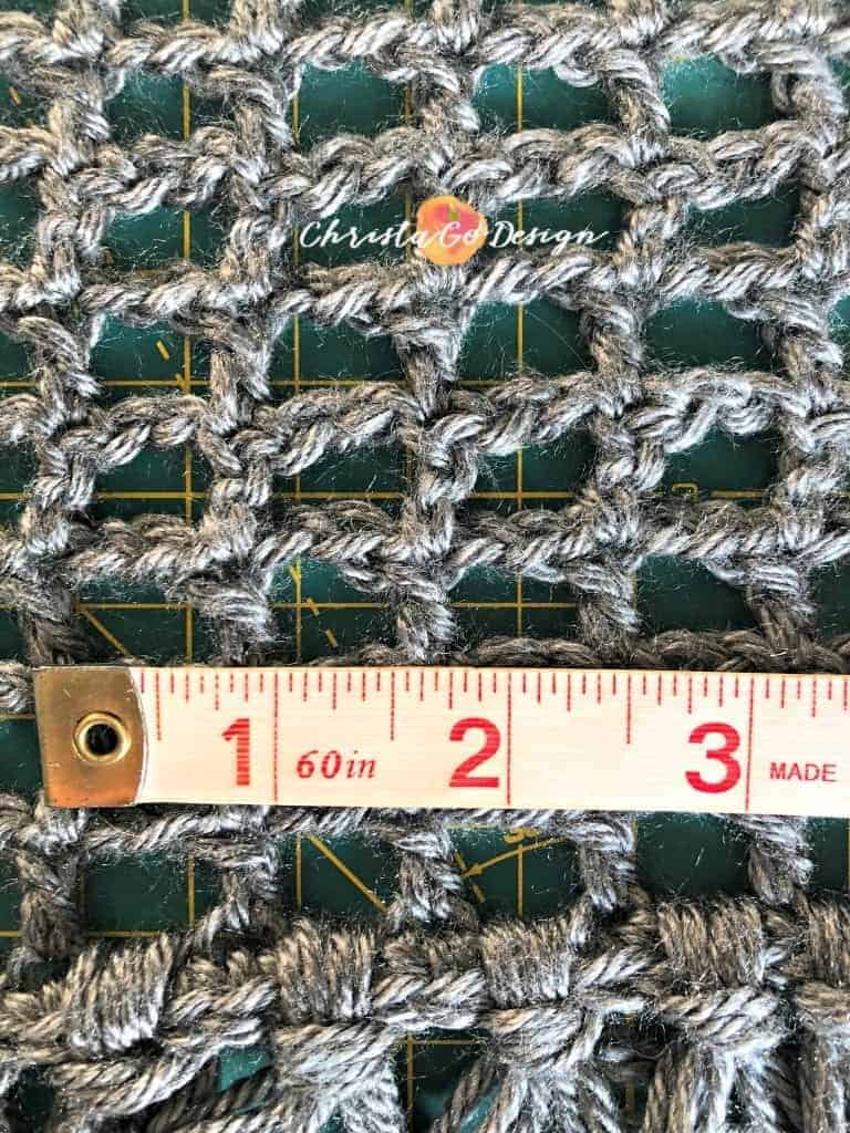 picture of mesh and tape measure stitch width