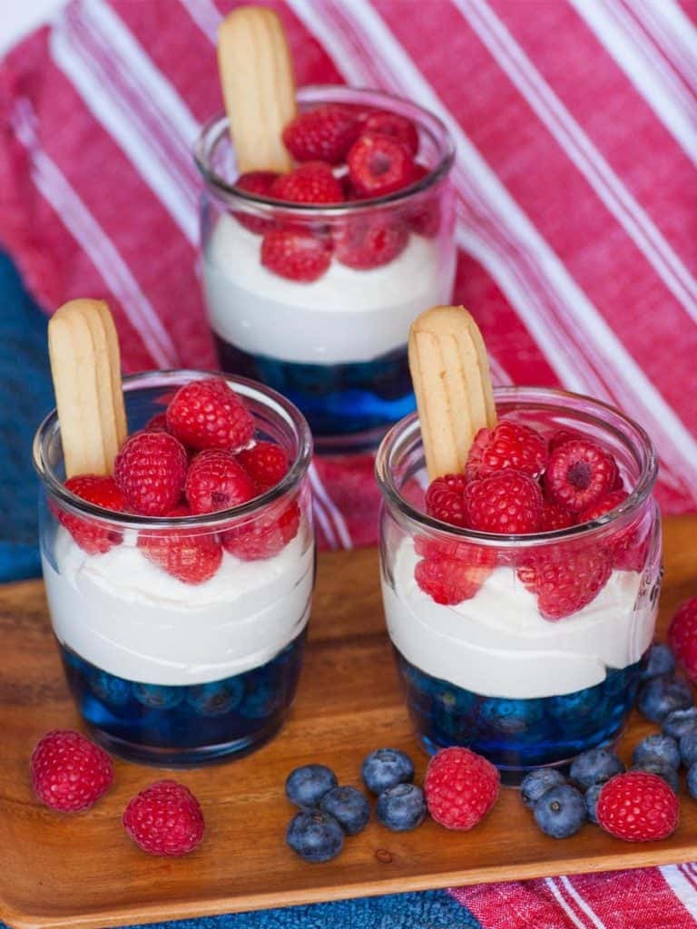 berries and cream jello cups patriotic dessert