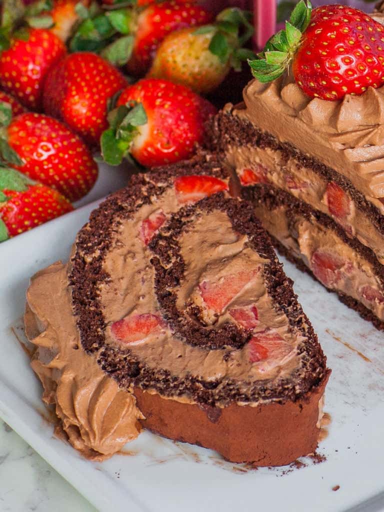 Chocolate Nutella Strawberry Roulade (video) Tatyanas Everyday Food
