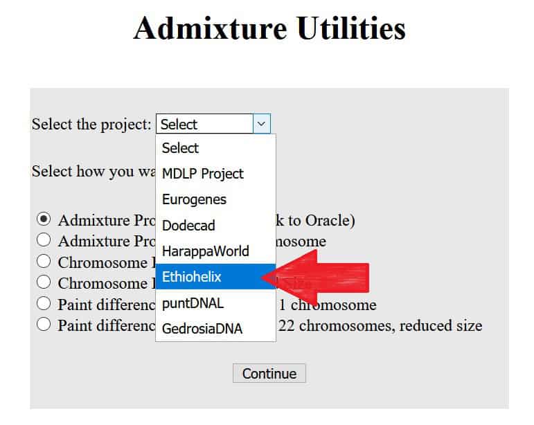 How to find EthioHelix calculator on Gedmatch