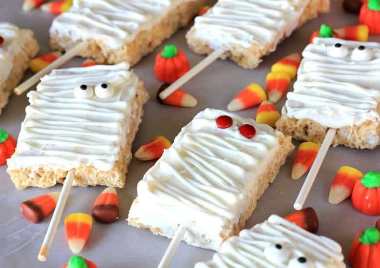 Spooky Mummy Rice Krispie Treats