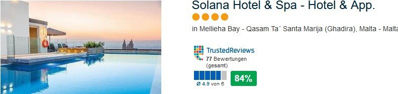 Solana Hotel 84% positive Bewertung Solana Hotel 84% positive Bewertung