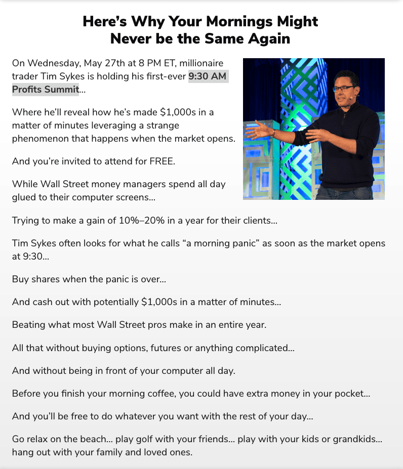 tim sykes 930am profit summit tim sykes 930am profit summit