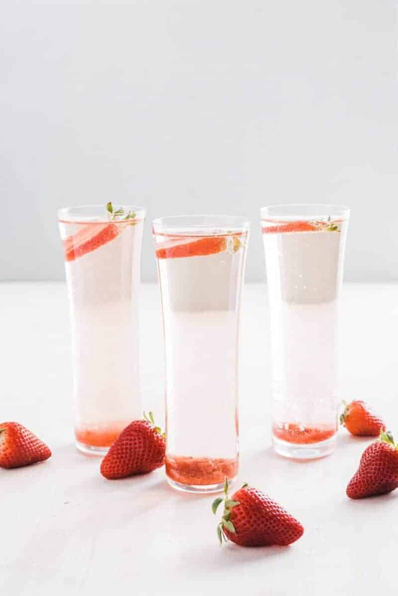 strawberry champagne rose mimosas