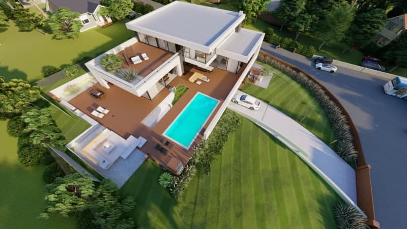 Modernes 1,5-geschossiges Haus mit Staffelgeschoss / AVANTECTURE