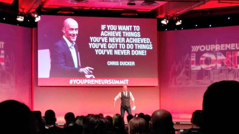 "If you want to achieve things you've never achieved you've got to do things you've never done" Chris Ducker