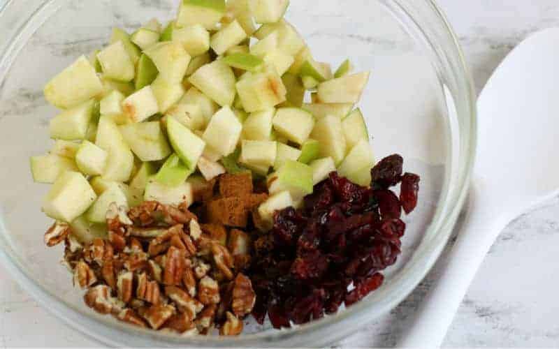 ingredients for apple cranberry baked brie in puff pastry