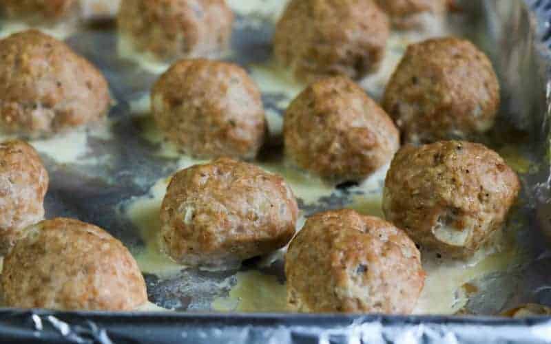oven baked turkey meatballs after baking