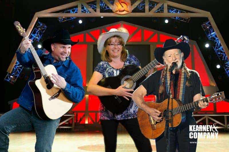 Nashville Green Screen Photo Booth at the Grand Ol' Oprey The Grand Ole Opry is a popular background for our Nashville green screen photo booths. Willie and Garth "join" a participant on stage.