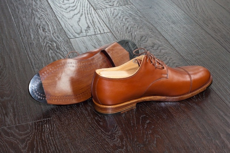 Beautiful wood pegged shoes, with two rows of pegs all along the bottom. Picture: ZImmermanKim