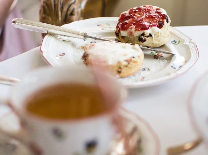 Scones with jam and cream