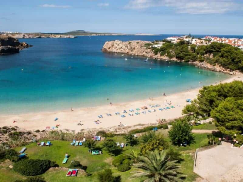 Strandabschnitt am günstigsten Menorca Hotel direkt am Meer Strandabschnitt am günstigsten Menorca Hotel direkt am Meer