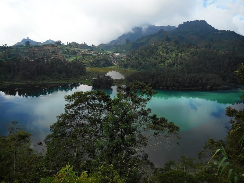 A colorful lake in Java, Indonesia.