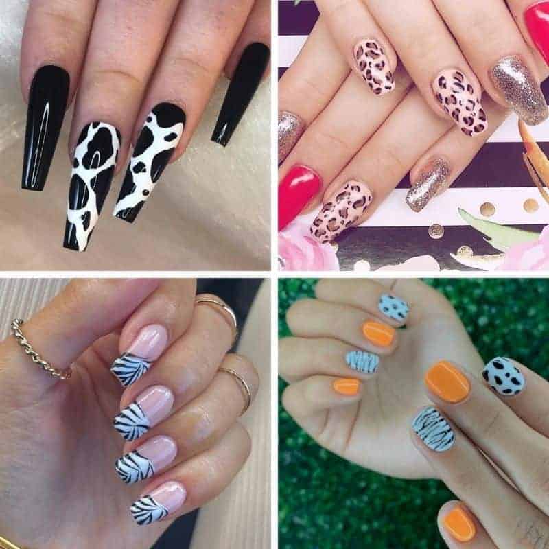 Summer Animal Print Nail Design
