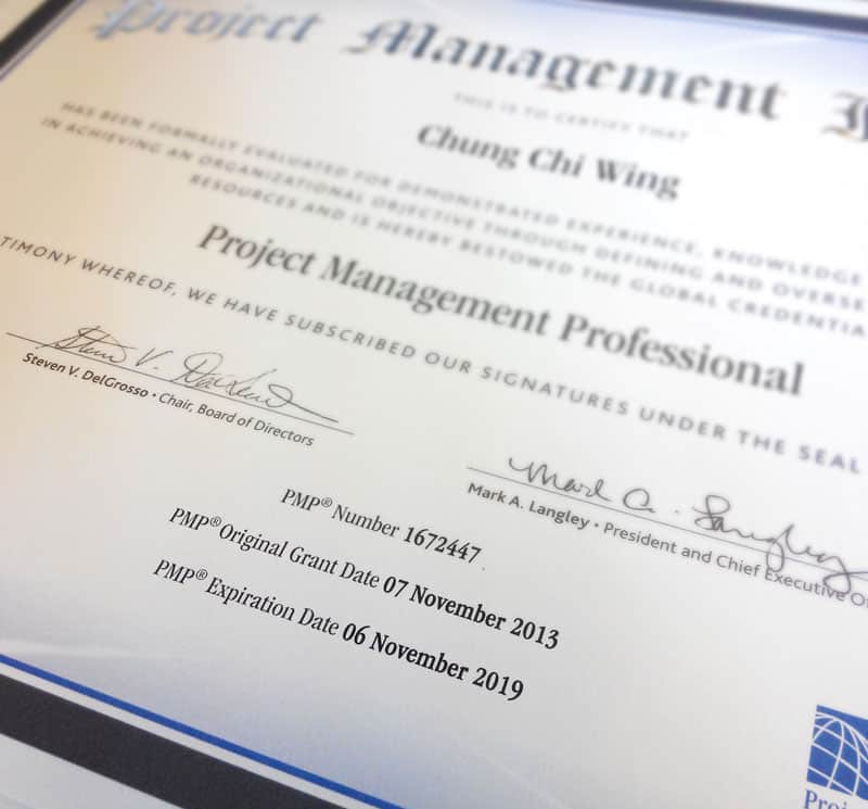 Renewed PMP Certificate