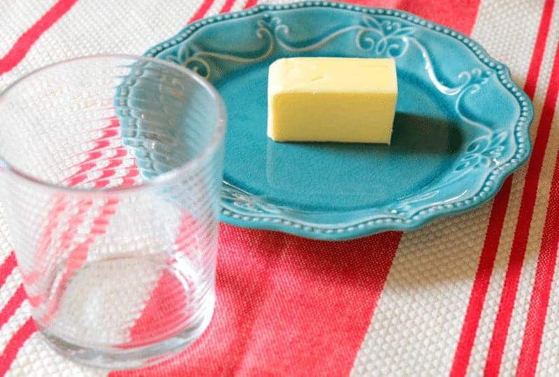 How to soften butter quickly - empty glass and plate