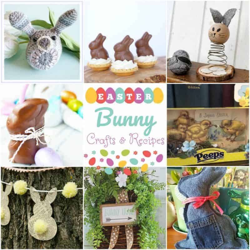 Collage of cute Easter Bunny Crafts and Recipes