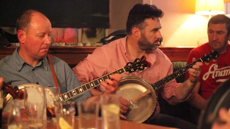 Banjos being played in a session at the Ennis Trad fest 2015. Photo: Bob Singer - The Irish Place