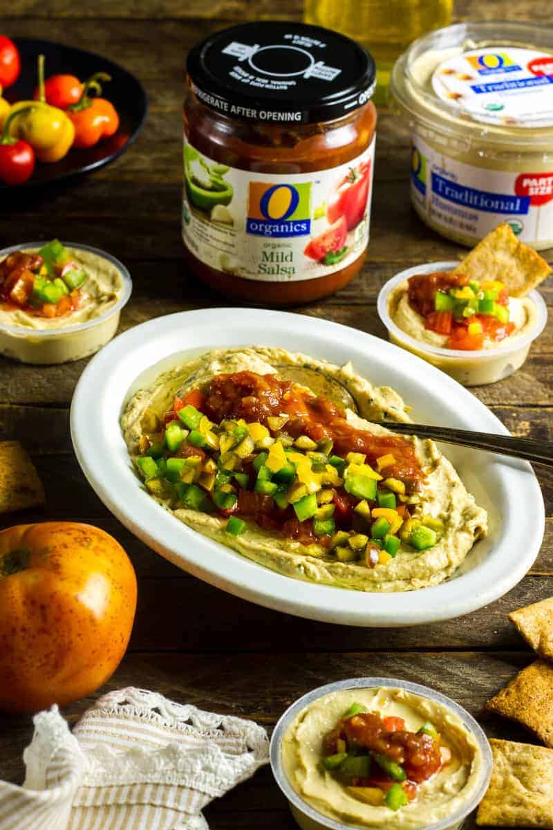 Hummus Dip with Salsa & Fresh Veggies An assortment of Safeway products to make Individual and party-sized Hummus Dip
