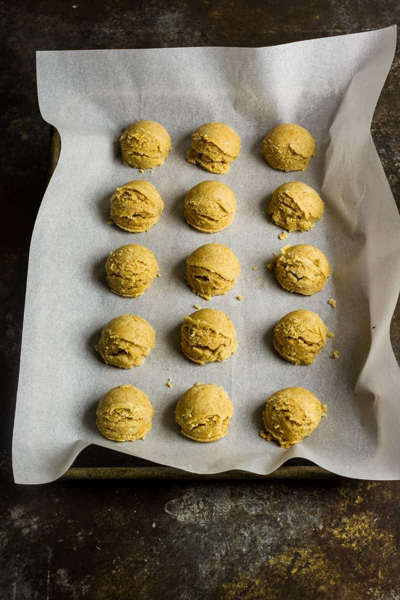 Keto Peanut Butter Cookie Dough Bites Keto Cookie Dough | Peanut Butter Cookie Dough bites before being coated in chocolate