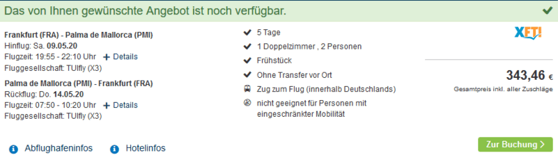 Screenshot Deal Last Minute Cala Millor - günstig ab 171,73€ Pauschalreisen Screenshot Deal Last Minute Cala Millor - günstig ab 171,73€ Pauschalreisen