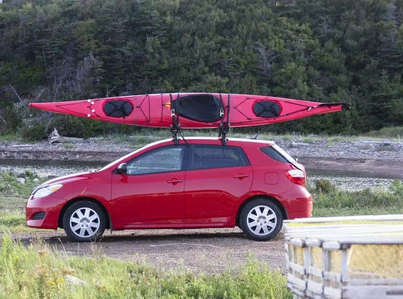 transporting kayaks on a small car