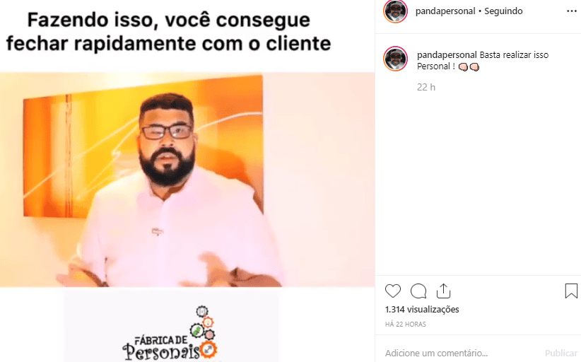 Thiago Lima (Panda) - Personal Trainer (Finte: Instagram oficial do profissional) - MFIT Personal