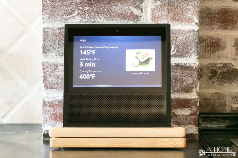 echo show with cooked meat temperature on the screen
