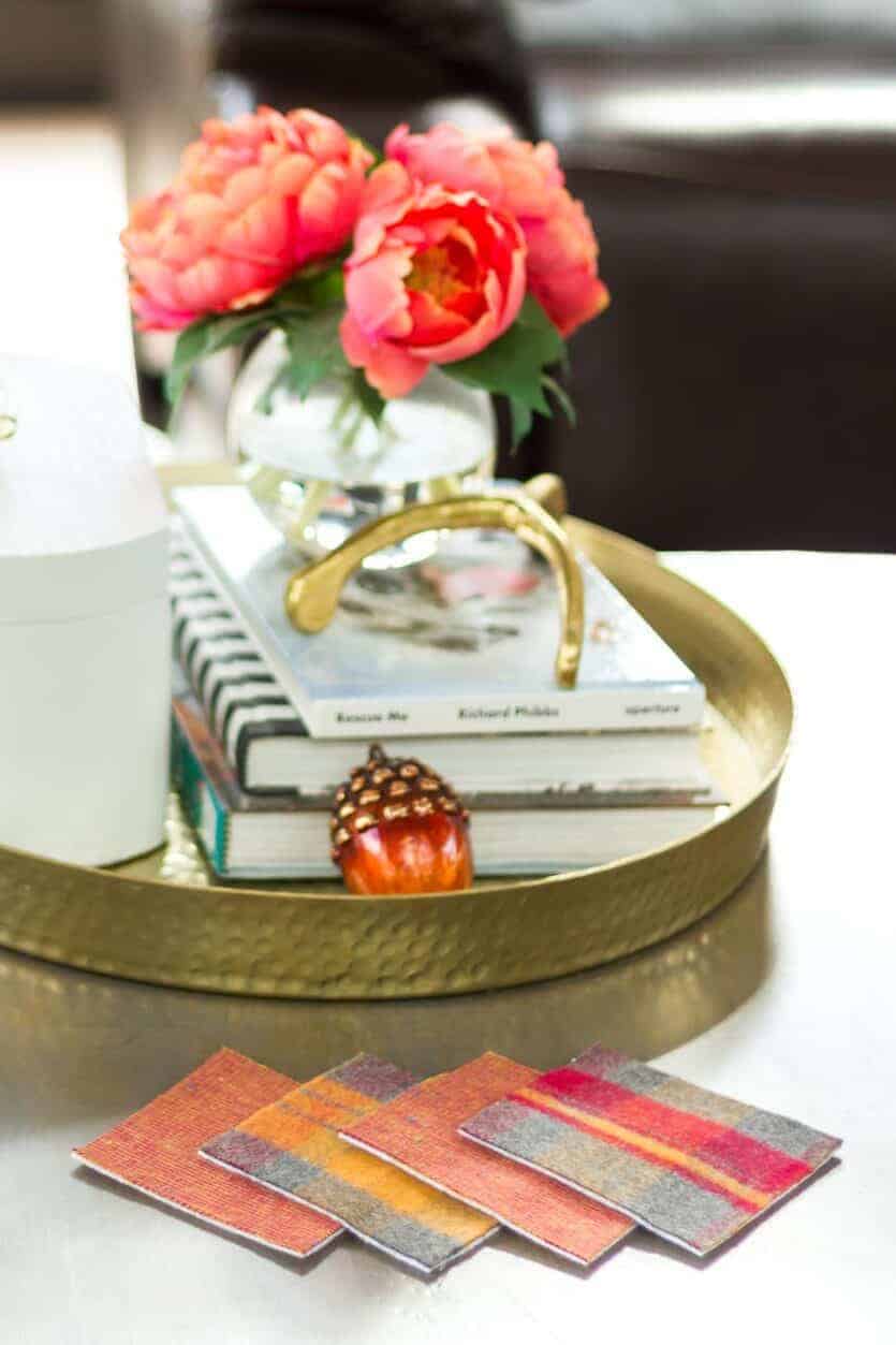 quick and easy no sew flannel fabric coasters
