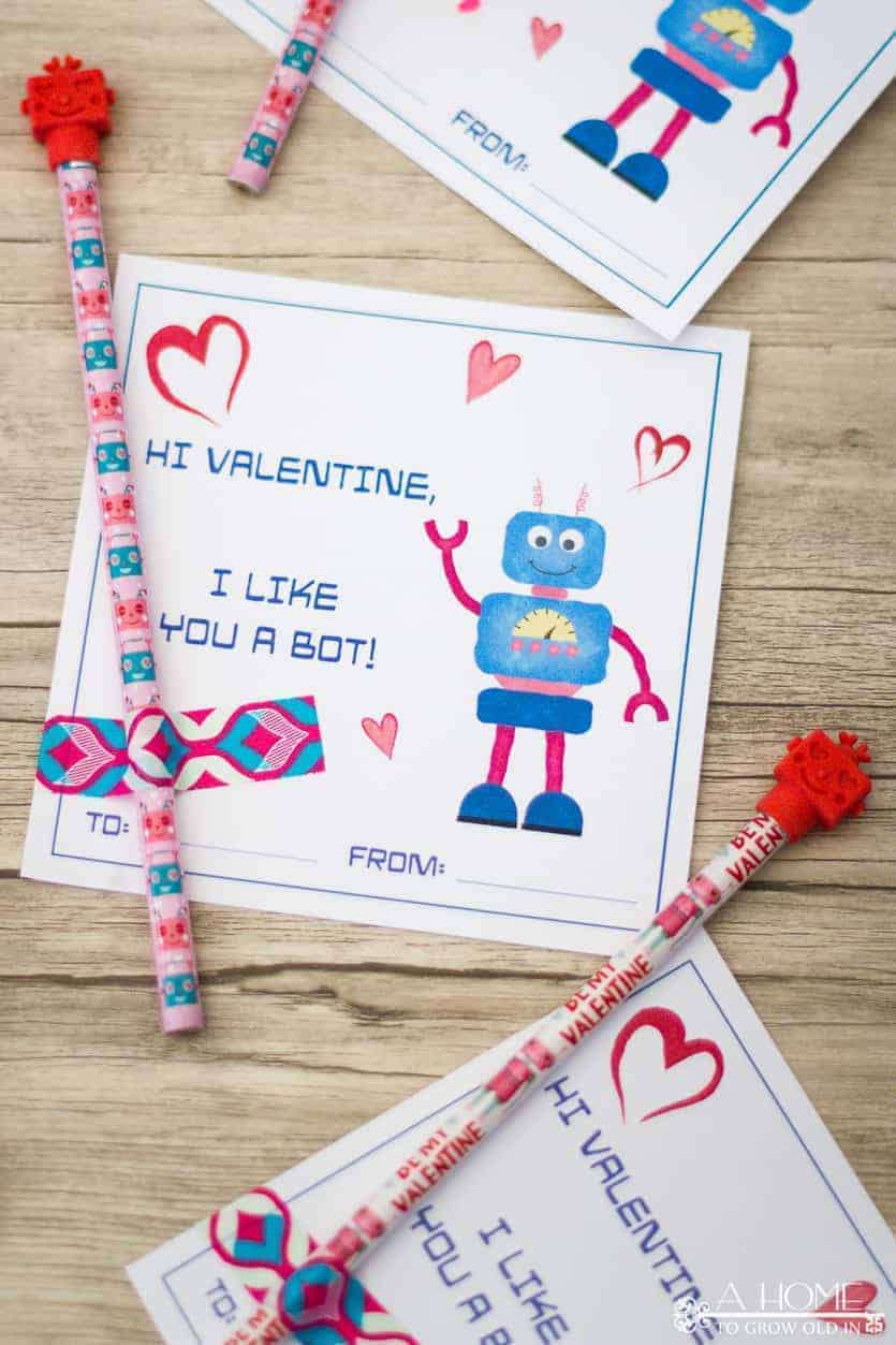 Printable Robot Valentine S Day Cards For Kids A Home To Grow Old In Free printable valentine's day cards. printable robot valentine s day cards