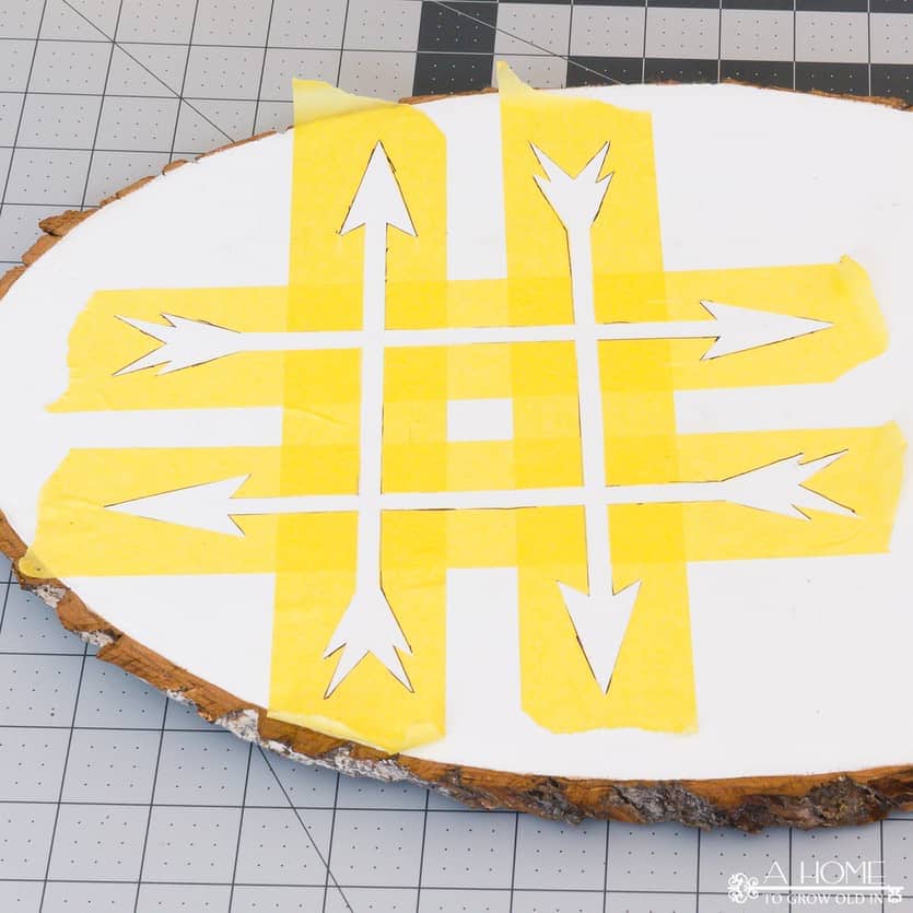 tape stencil to make arrows