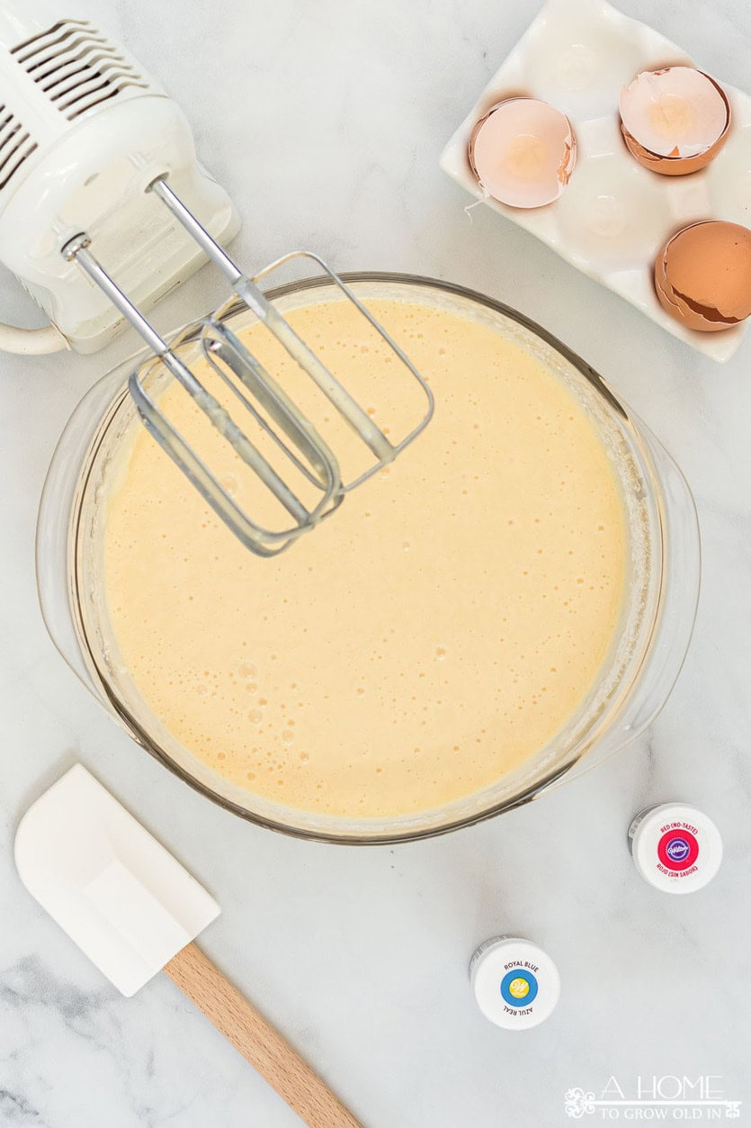 batter from a white cake mix