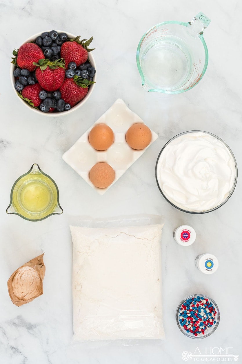 ingredients to make a patriotic trifle for 4th of july
