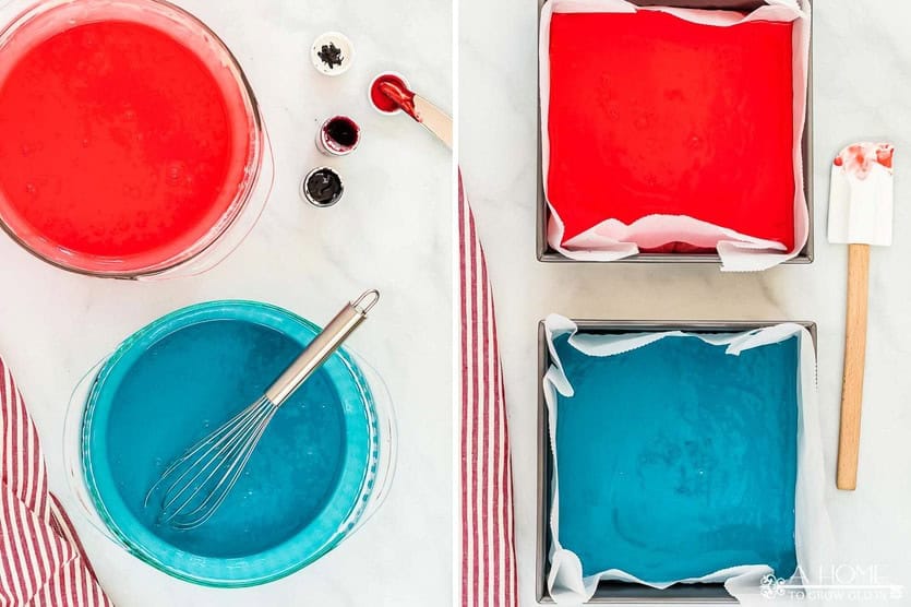 red and blue cake batter to make a red white and blue trifle summer dessert