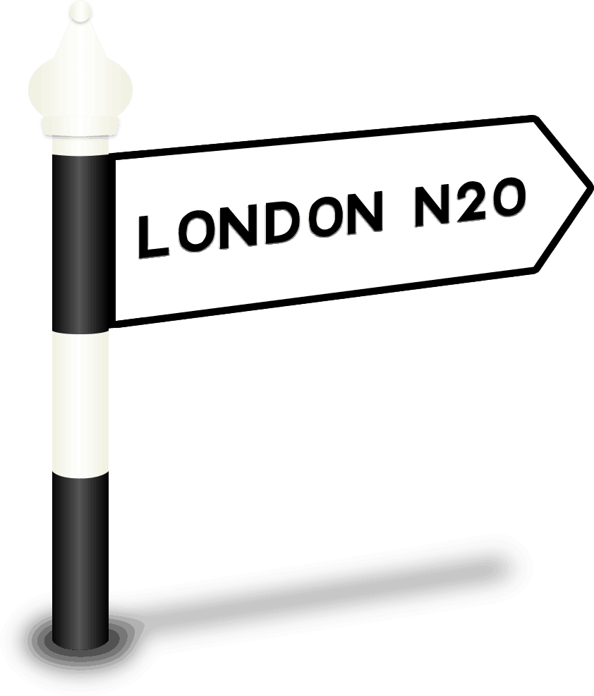London N20 Road Sign