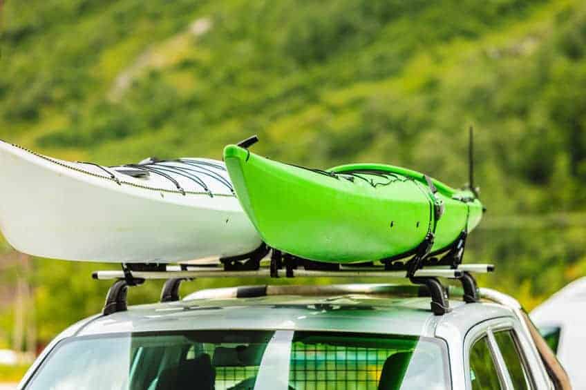 transporting kayaks on a truck