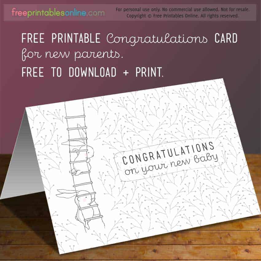 Baby Bunny Congratulations New Baby Greeting Card