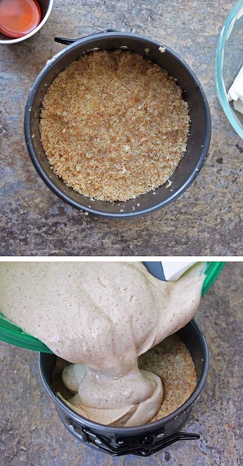 Making easy AirFryer Cinnamon Cheesecake for an tasty summer dessert
