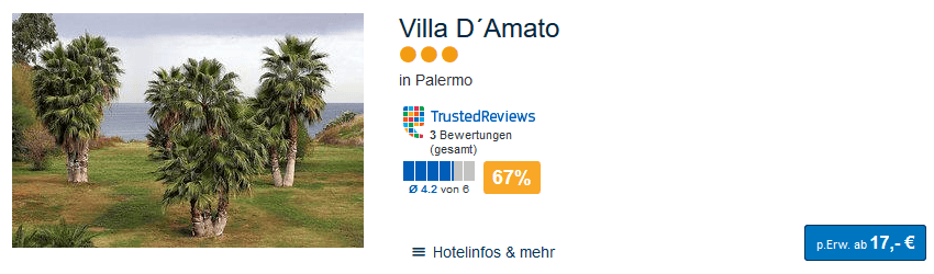 Beispiel Unterkunft in Sizilien - Screenshot Beispiel Unterkunft in Sizilien - Screenshot