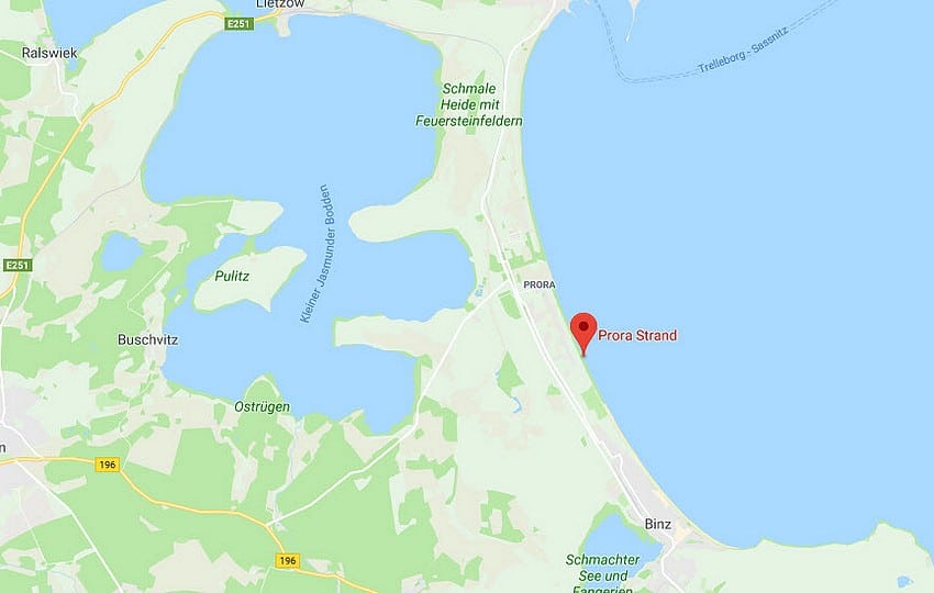 Karte vom Strand © Googlemaps