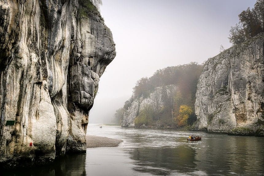 Der Donaudurchbruch bei Weltenburg.