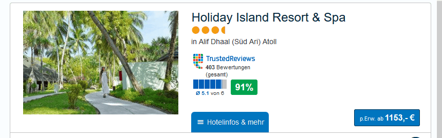 Screenshot Günstige Reise Malediven Screenshot Günstige Reise Malediven