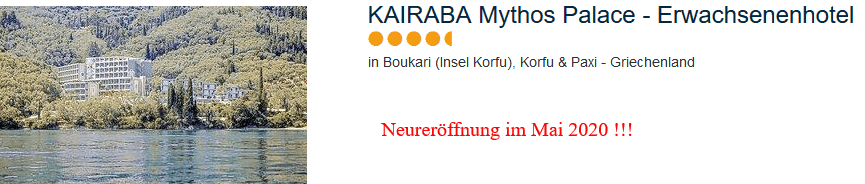 Kairaba Mythos Palace Korfu - Neueröffnung Luxushotel Kairaba Mythos Palace Korfu - Neueröffnung Luxushotel